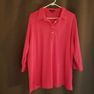 Lands End 3x Woman's Blouse Dusty Pink